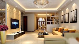 Bố trí LED âm trần thạch cao cho phòng khách