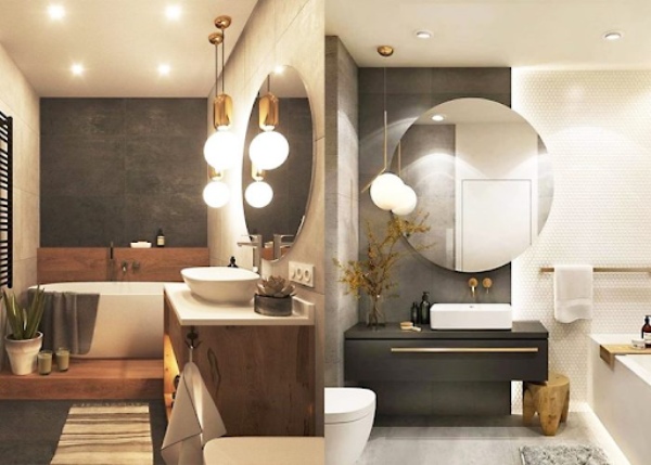 Đèn ốp trần nhà tắm trang trí với đa dạng kiểu dáng