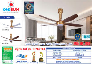 Thông số kỹ thuật Quạt trần OMISUN SUN 5F_500