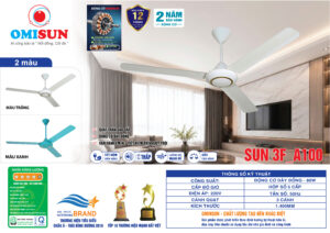Thông số kỹ thuật Quạt trần OMISUN SUN 3F_A100
