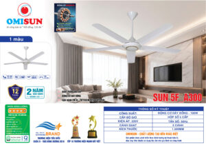 Thông số kỹ thuật Quạt trần OMISUN SUN 5F_A300